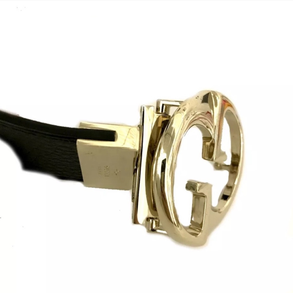 ✨💎GUCCI💎✨REVERSIBLE BLACK AND PINK LEATHER BELT.  SIZE 75/31. W/DUSTY AND GIFT - Picture 3 of 7